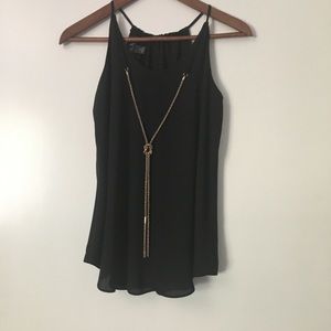BCX black tank with attached necklace